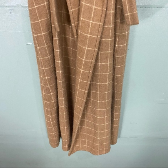 Ralph Lauren Purple Label Plaid Tan Camel Color Cashmere Duster Robe 8 Sweater - Picture 2 of 14